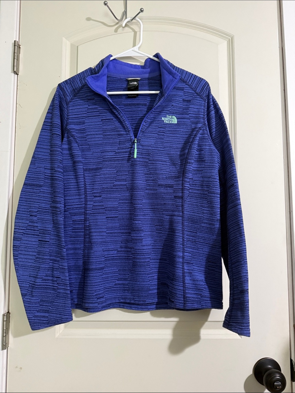 The North Face Women’s Periwinkle Quarter-Zip Pullover Sweater. Larg